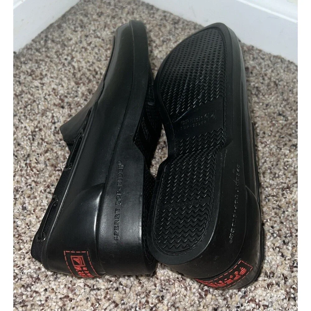 NWOB SPERRY Top Sider Black Rubber Water Shoes Women 6.5M 9239831 Slip On - Picture 6 of 6